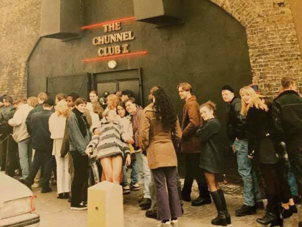 People queing outside the Chunnel Club