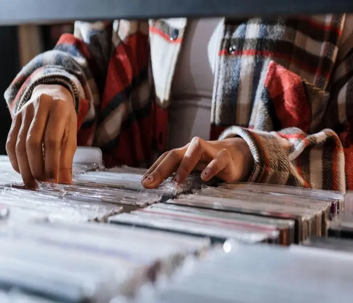 Searching for a particular vinyl record for a music lover
